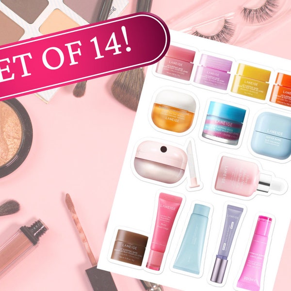 Laneige Stickers Skin Care Hair Sephora Teen Tween Gift Sheet of 12 Makeup Cosmetics Tween Birthday Party Favour