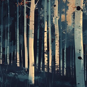 Aspen Trees PRINTABLE Artwork | Landscape Art Print | High-Resolution Download