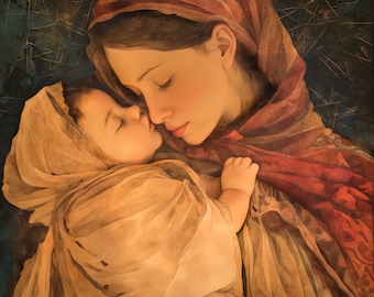 聖母マリアと幼子イエス、キリスト教美術、降誕画、イエスの誕生、聖母