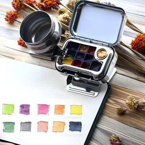 Personalized Mini Watercolor Box Set, Portable Watercolor Palette ...