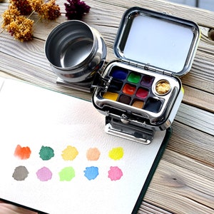Personalized Mini Watercolor Box Set, Portable Watercolor Palette ...
