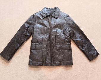 Vintage Midnight Velvet Women's Black Leather Jacket Size 2X - Etsy