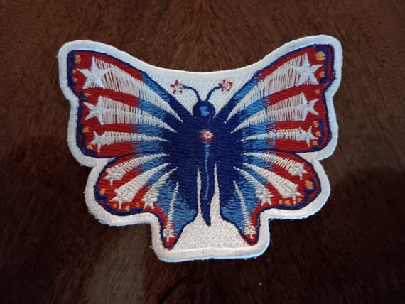 Vintage Butterfly With Stars Sew On Patch