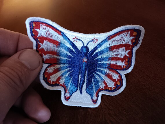 Vintage Butterfly With Stars Sew On Patch View 2
