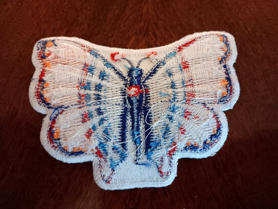 Vintage Butterfly With Stars Sew On Patch View 3