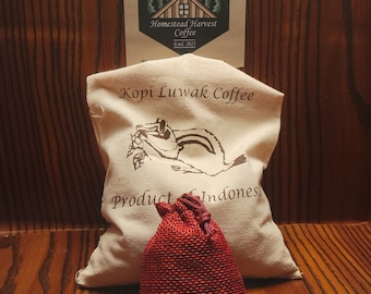 Kopi Luwak 2oz | Arabica Coffee Beans | Single Origin Coffee | Fresh Roasted Coffee | Mothers Day Gift | Gift For Her | Unique Gift |