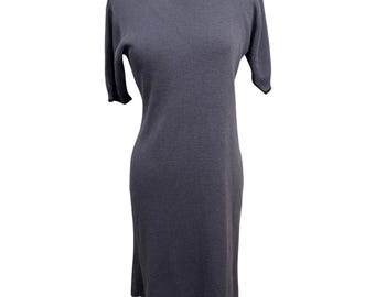 Vintage Adrianna Papell Gray Knit Dress Size M