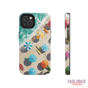 Beach Please iPhone Case - Sunny Seaside & Umbrella Design Cover for iPhone 15, 14, 13, 12, 11, and More