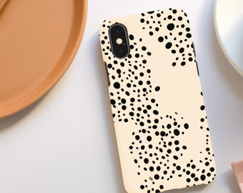 Minimalist Polka Dot iPhone Case - Fits iPhone 15 Pro Max, 14 Plus, 13, 12, 11 - Abstract Modern Art Aesthetic - Neutral Tones | PCA6