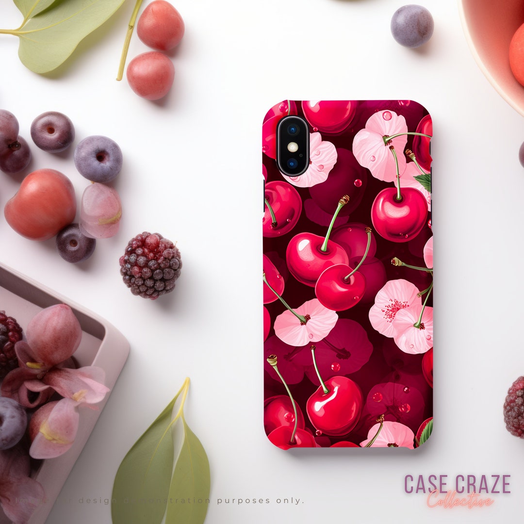 Red Cherry iPhone Case Fits iPhone 15 Pro Max, 14 Plus, 13, 12, 11, XR