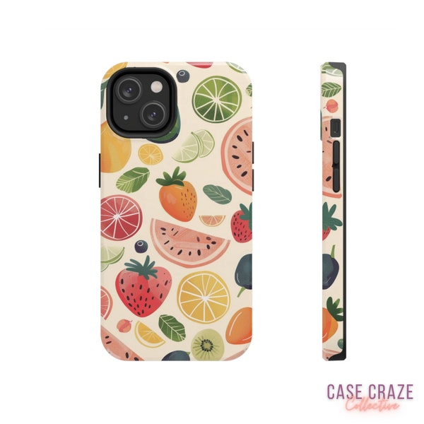 Juicy Citrus & Tropical Fruit iPhone Case, Fresh Summer Vibes Cover for iPhone 15, 14, 13, 12, 11, and Others