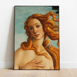 The Birth of Venus by Sandro Botticelli, Birth of Venus Art Download, Venus Portrait Printable Art, Renaissance Artwork, Woman Portrait Art