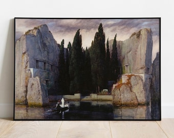 Isle of the Dead by Arnold Böcklin, Mythological Art Instant Download, Greek Mythology Digital Art, Romanticism Fantasy Printable Artwork