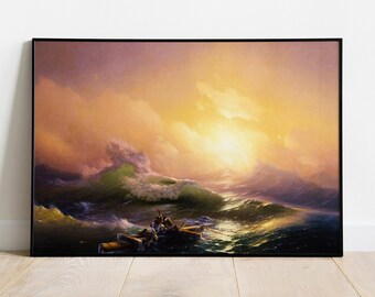 アイヴァゾフスキー『第九の波』：19世紀の海洋美術（デジタル
