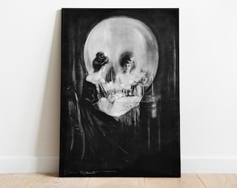 All is Vanity autorstwa Charlesa Allana Gilberta, Memento Mori Instant Download, Skull Digital Art, Vanity Theme Digital Download, Gothic Dark Art