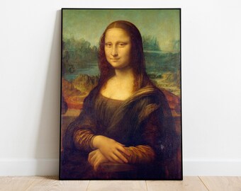 Mona Lisa by Leonardo da Vinci, Mona Lisa Digital Art, Classic Printable Art, Da Vinci Printable Art Download, Da Vinci Lover Gift