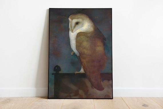 Big Owl by Jan Mankes, Owl Digital Art, Big Owl Printable Art, Instant Art Download, Mystical Owl Printable Art Download, Owl Wall Art