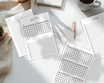 A5 Weekly Planner Inserts | Printable Minimalist Layout (PDF)