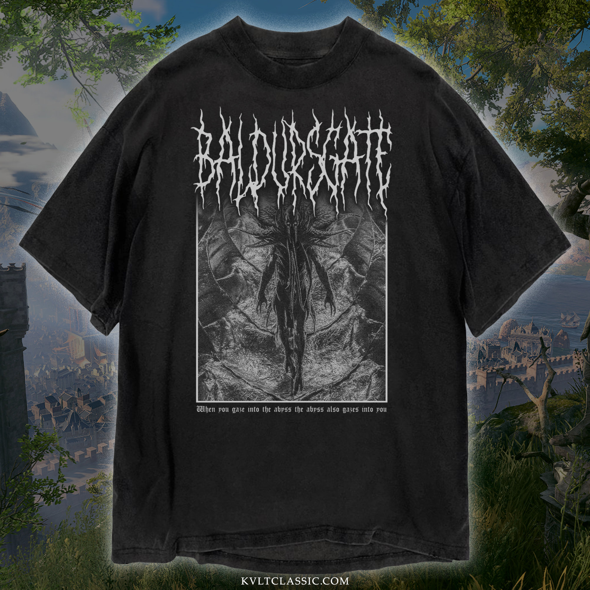 Camiseta unisex de Baldur's Gate 3, Black Metal Mindflayer Illithid Game