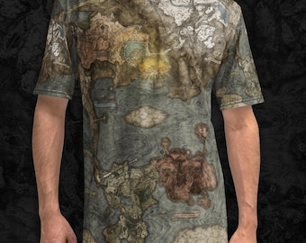 Elden Ring Map T-Shirt: Lands Between All-Over Print Tee