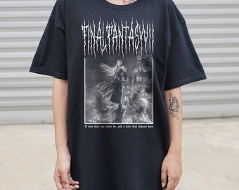 Final Fantasy VII Black Metal T-shirt, Unisex FF7 Sephiroth