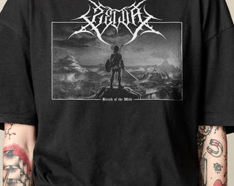 Zelda Atem der Wilden T-Shirt, Unisex Metal Style Spiel Shirt