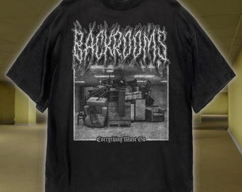 Backrooms 'Everything Must Go' Metal Video Game T-Shirt, Liminal Space Horror Shirt