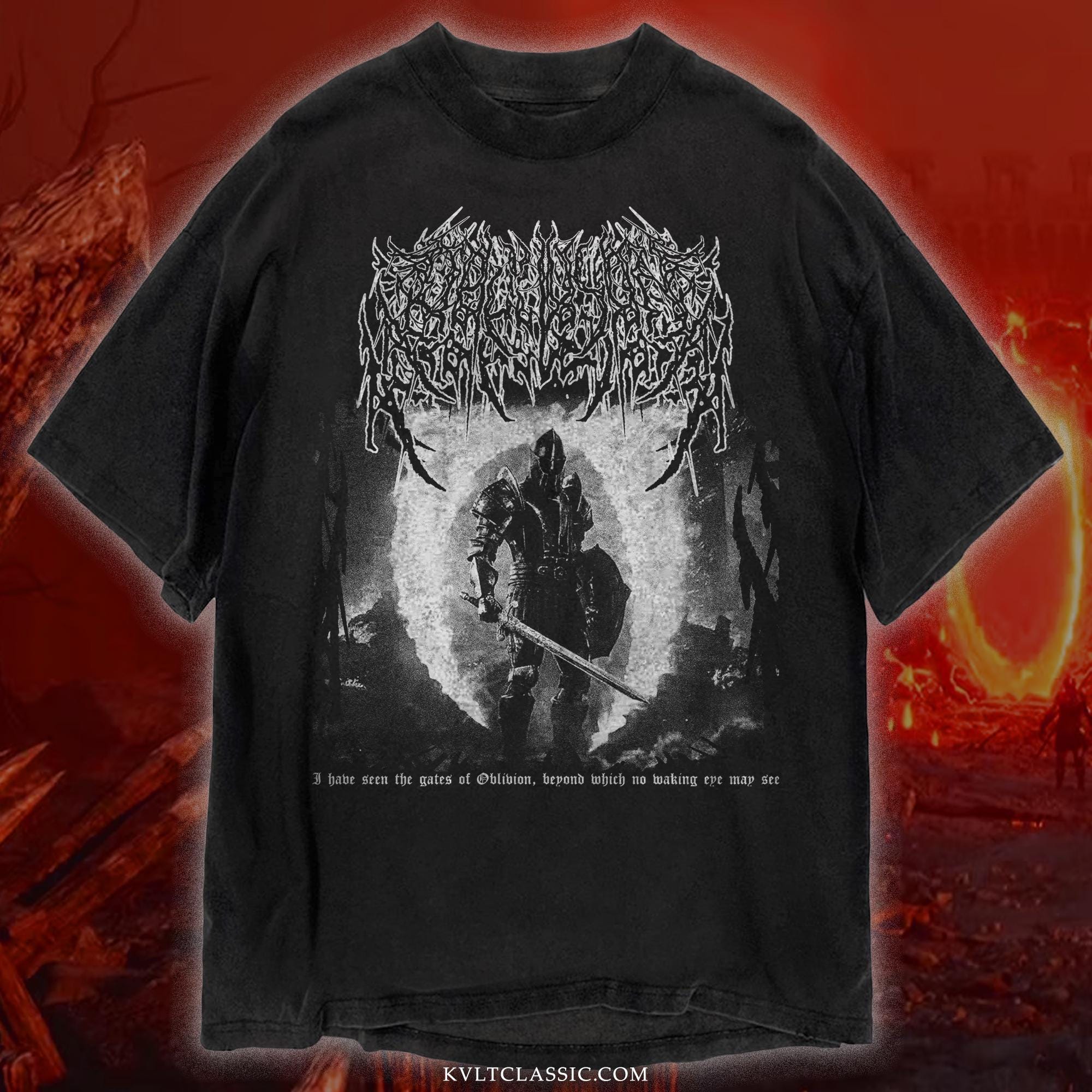 Oblivion Elder Scrolls Death Metal T-shirt, Unisex Video Game