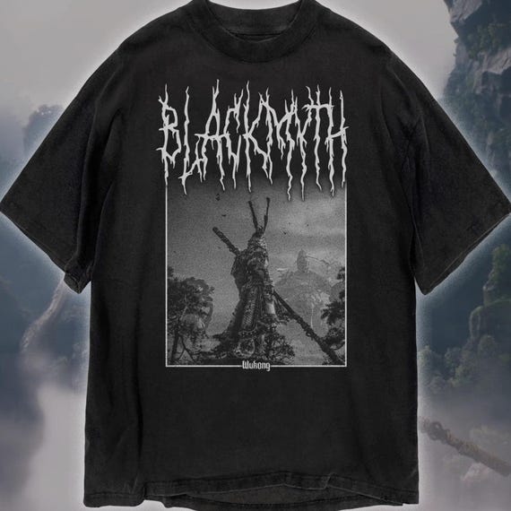 Black Myth Wukong T-Shirt, Unisex Black Metal Style Game Science Shirt