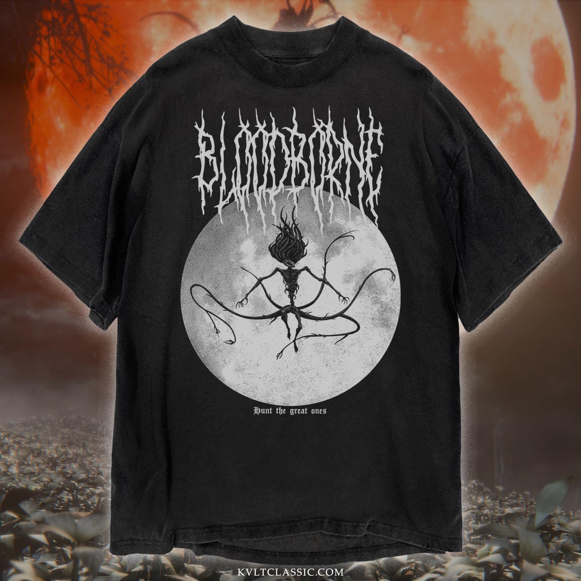 Camiseta Bloodborne, unisex, Moon Presence, de FromSoftware, camiseta de videojuego de metal