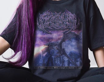 T-shirt Skyrim Alduin, cadeau unisexe pour fan de jeu vidéo Elder Scrolls en métal, vêtements Streetwear Gamer vintage
