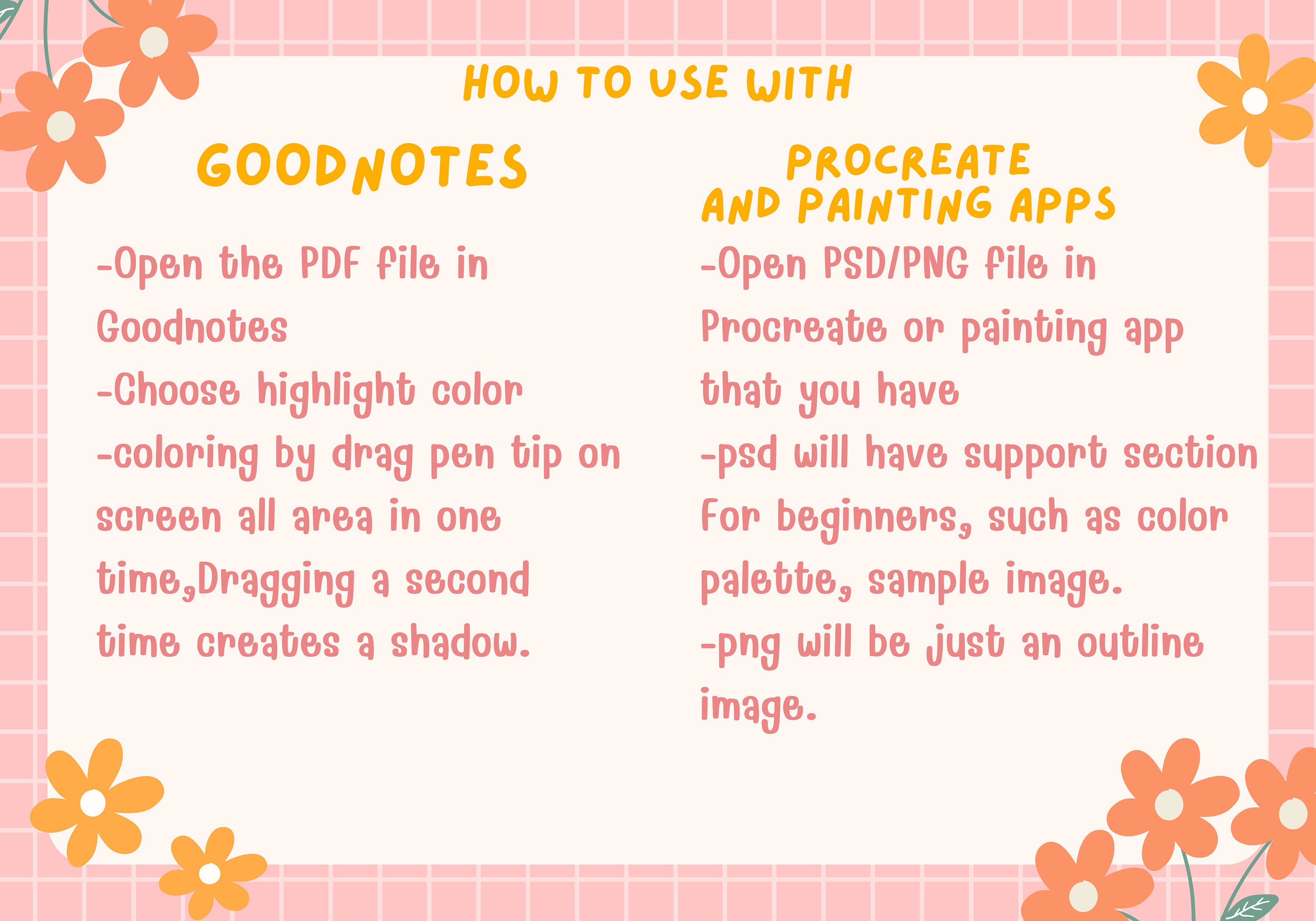 Digital Coloring Page PNG PSD PDF Goodnotes Procreate printable Etsy