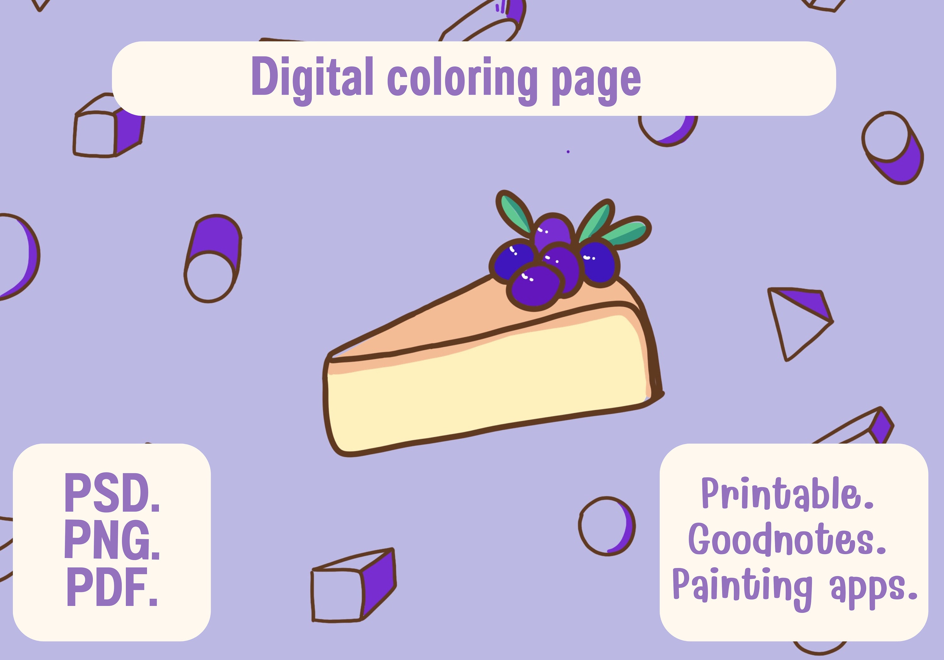 Digital Coloring Page PNG PSD PDF | Goodnotes | Procreate |printable - Etsy