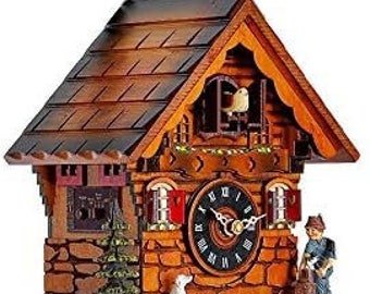 Vintage-Inspired Cuckoo Clock | Handcrafted Black Forest Antique Wooden Pendulum Quartz Wall Decor