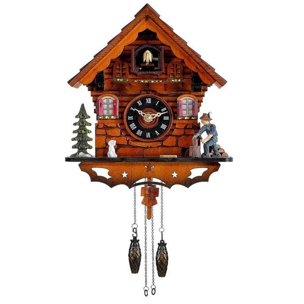 Vintage-Inspired Cuckoo Clock | Handcrafted Black Forest Antique Wooden Pendulum Quartz Wall Decor