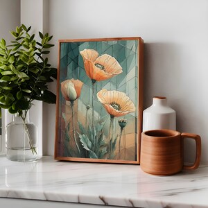 California Violet Flower Poster With Pastel Colors Decor for House Living Room Poster, Bedroom, Dining Room, Guest Room, Playroom