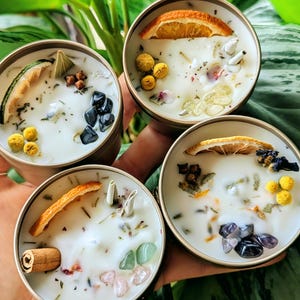 Intention Candles-  energy healing candles- crystal candles- manifestation candles