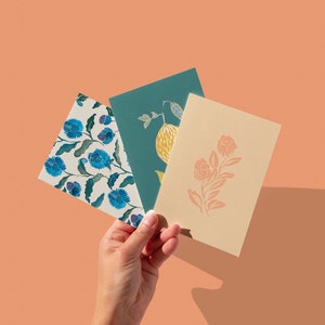 Paquet de 6 cartes Citrons et vignes (2 de chaque carte)