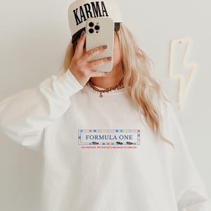 On Sundays We Watch Cars Race in Circles, Crewneck Sweatshirt, Formula 1, Graphic T-shirt, Pretty F1 Aesthetic Racing Shirt