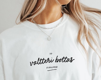 Comfortkleur, Valtteri Bottas, handgeschreven, Formule 1-coureur, grafisch T-shirt, Pretty F1 Aesthetic Racing-shirt