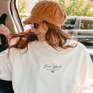 Minimalistisches George Russell Mercedes Comfort Farbgrafik-T-Shirt, Formel-1-Fahrer, hübsches F1-Ästhetik-Rennshirt