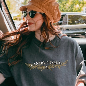 Comfort Color, Lando Norris, Laurel, Formula One Driver, Graphic T-shirt, Pretty F1 Aesthetic Racing Shirt