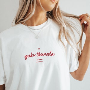 Comfort Color, Yuki Tsunoda, Handwritten, Formula One Driver, Graphic T-shirt, Pretty F1 Aesthetic Racing Shirt