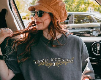 Comfort Color, Daniel Ricciardo, Laurel, Formula One Driver, Graphic T-shirt, Pretty F1 Aesthetic Racing Shirt
