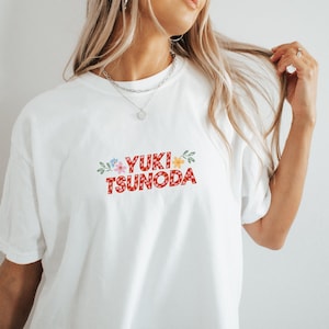 Comfort Color, Yuki Tsunoda, Colorful Floral, Formula 1 Graphic T-shirt, Pretty F1 Aesthetic Racing Shirt