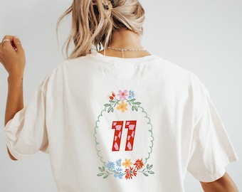 Comfortkleur, Checo Perez, kleurrijke bloemen, Formule 1-grafisch T-shirt, mooi F1 Aesthetic raceshirt