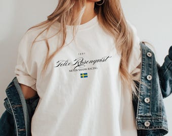 Felix Rosenqvist, IndyCar, Comfort Color, Meyer Shank Racing, Diseño atemporal, Bandera del piloto, Piloto, Camiseta gráfica, Estética, Carreras