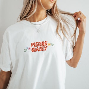 Comfort Color, Pierre Gasly, Colorful Floral, Formula 1 Graphic T-shirt, Pretty F1 Aesthetic Racing Shirt