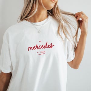 Comfort Color, Mercedes, Handwritten, Formula One Team, Graphic T-shirt, Pretty F1 Aesthetic Racing Shirt