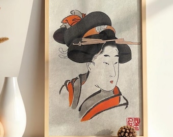 富田江 - 日本の舞妓・芸者の墨絵（8x10） - Etsy 日本